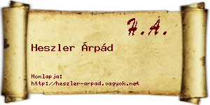 Heszler Árpád névjegykártya