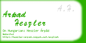 arpad heszler business card